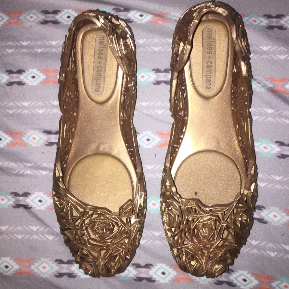 Melissa Campana Gold Jellies - SIZE 6